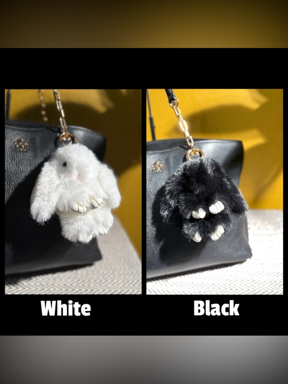 Faux Fur Bunny Bag Charm | Choice of White or Black